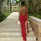 Women's Bare Back Slim-fit Halter Dress