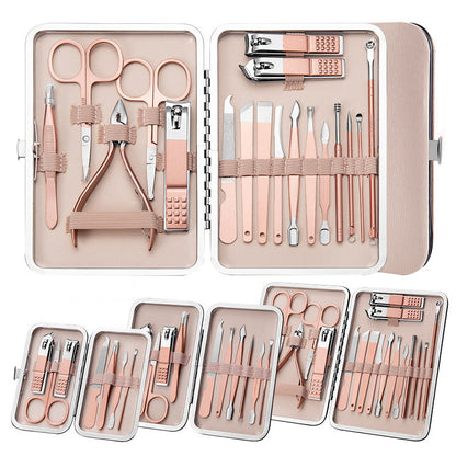 Stainless Steel Manicure & Pedicure Tool Set with Storage Case