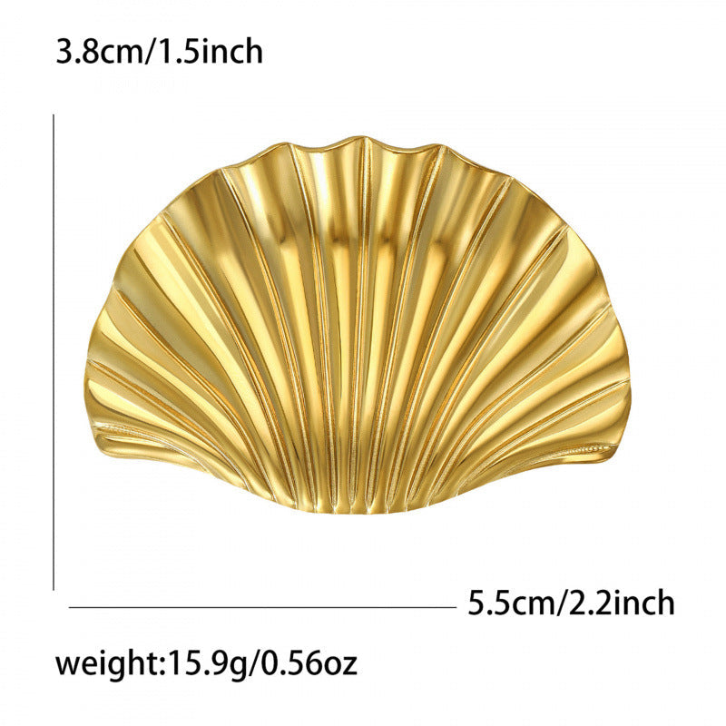 Exquisite And Fashionable Stainless-steel Shell-shaped Brooch