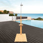 Solid Wood Outdoor Garden Pool Shower with Chassis Board for Patio, Teak