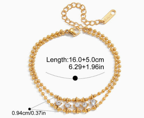 Lucky Pig-Nose Clasp Golden Titanium Steel Bracelet For Women High-End Jewelry