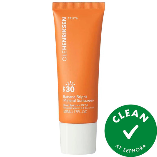 Banana Bright Mineral Face Sunscreen SPF 30 - Vegan, Gluten-Free, Cruelty-Free Face Sunscreen with Zinc Oxide and Vitamin C