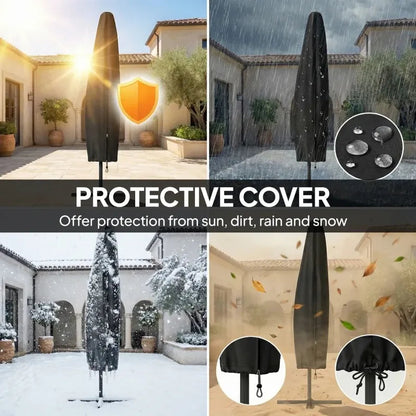 Patio Umbrella Cantilever Navy Blue 10ft Square 360 Degree Rotation