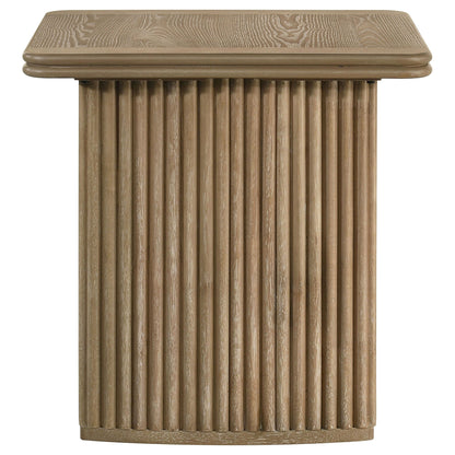 Adina Square Wood Side End Table Distressed Light Brown