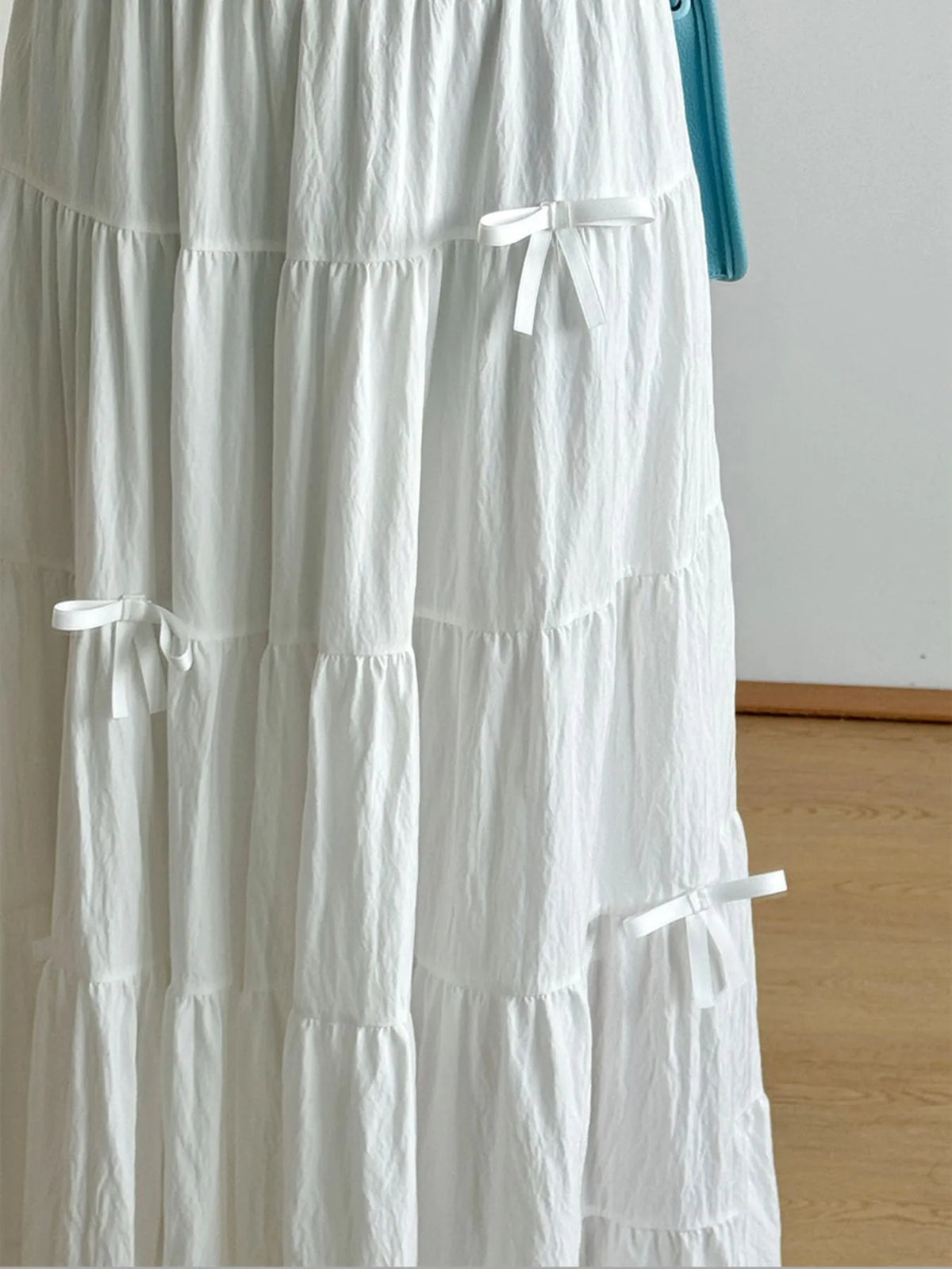 Tiered Elastic Waist Maxi Skirt
