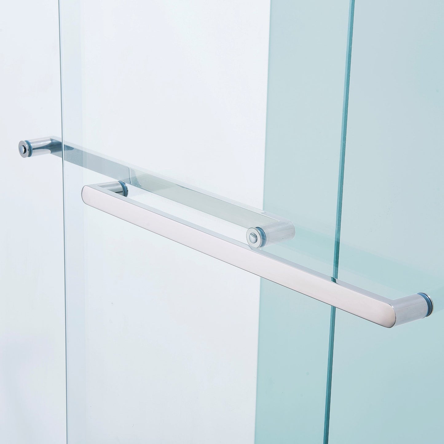 56-60in W x 60in H Double Sliding Tub Shower Door, Chrome Aluminum, 6mm Glass