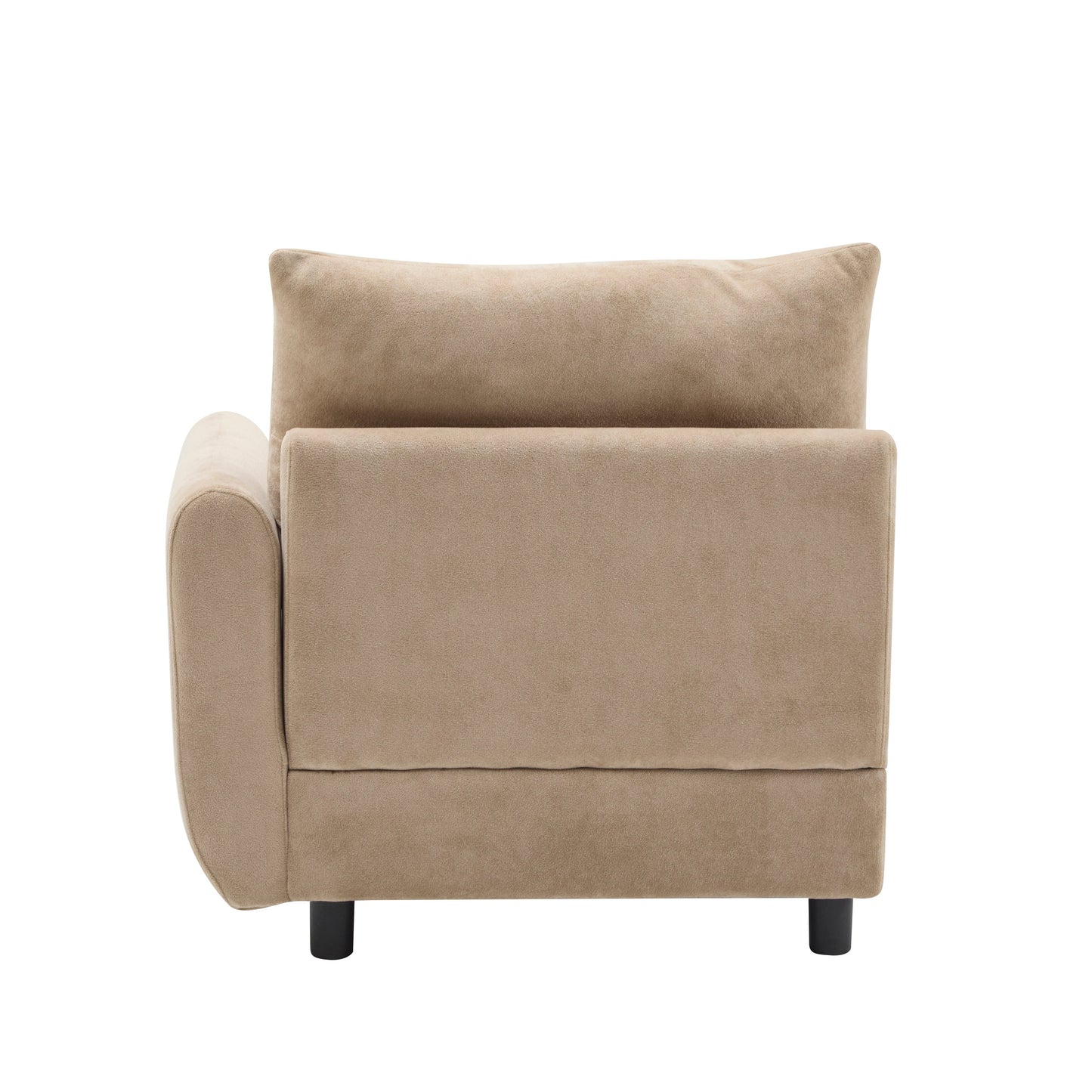 Sectional Sofa Modular Velvet Camel 5 Seat 99 In Eucalyptus Frame