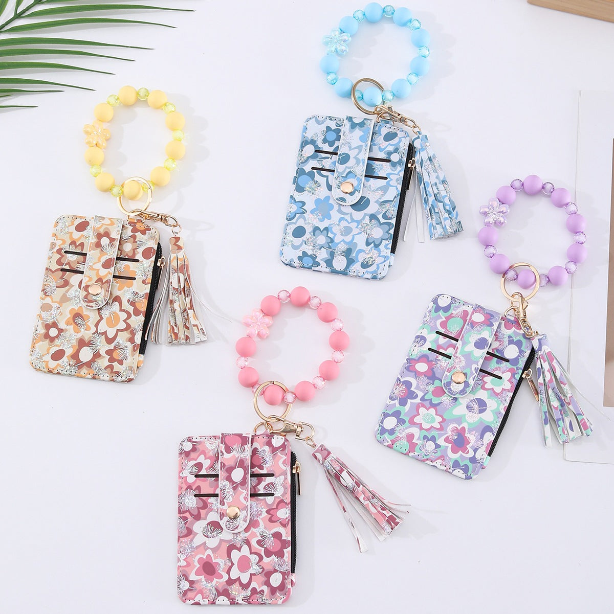 Multi-card Slot Zippered Coin Purse With A Tassel Charm
