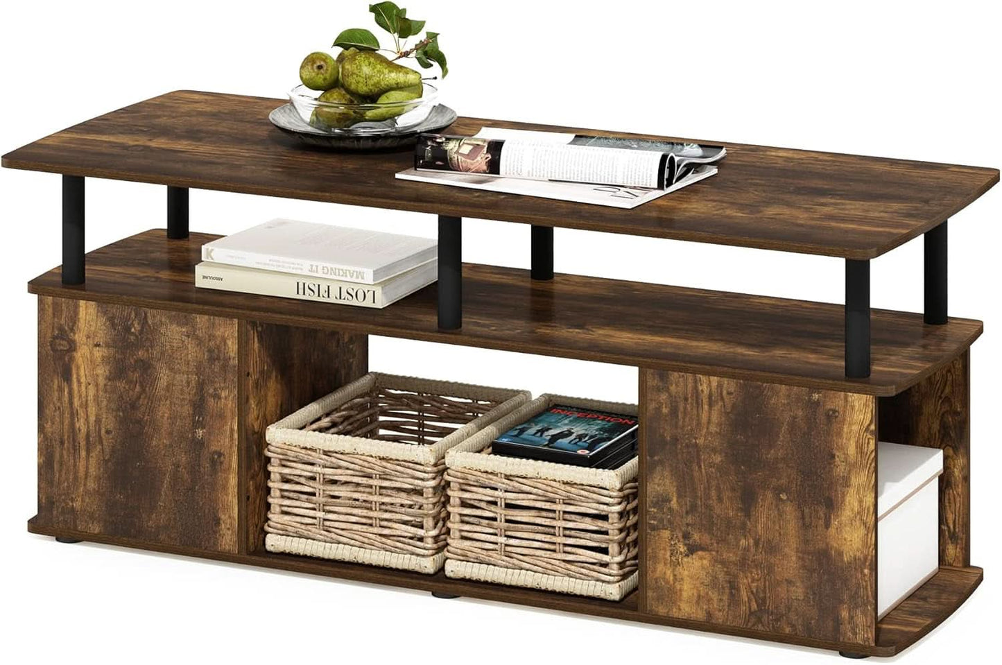 TV Stand For 50 Inch TVs Amber Pine Black Rustic Modern
