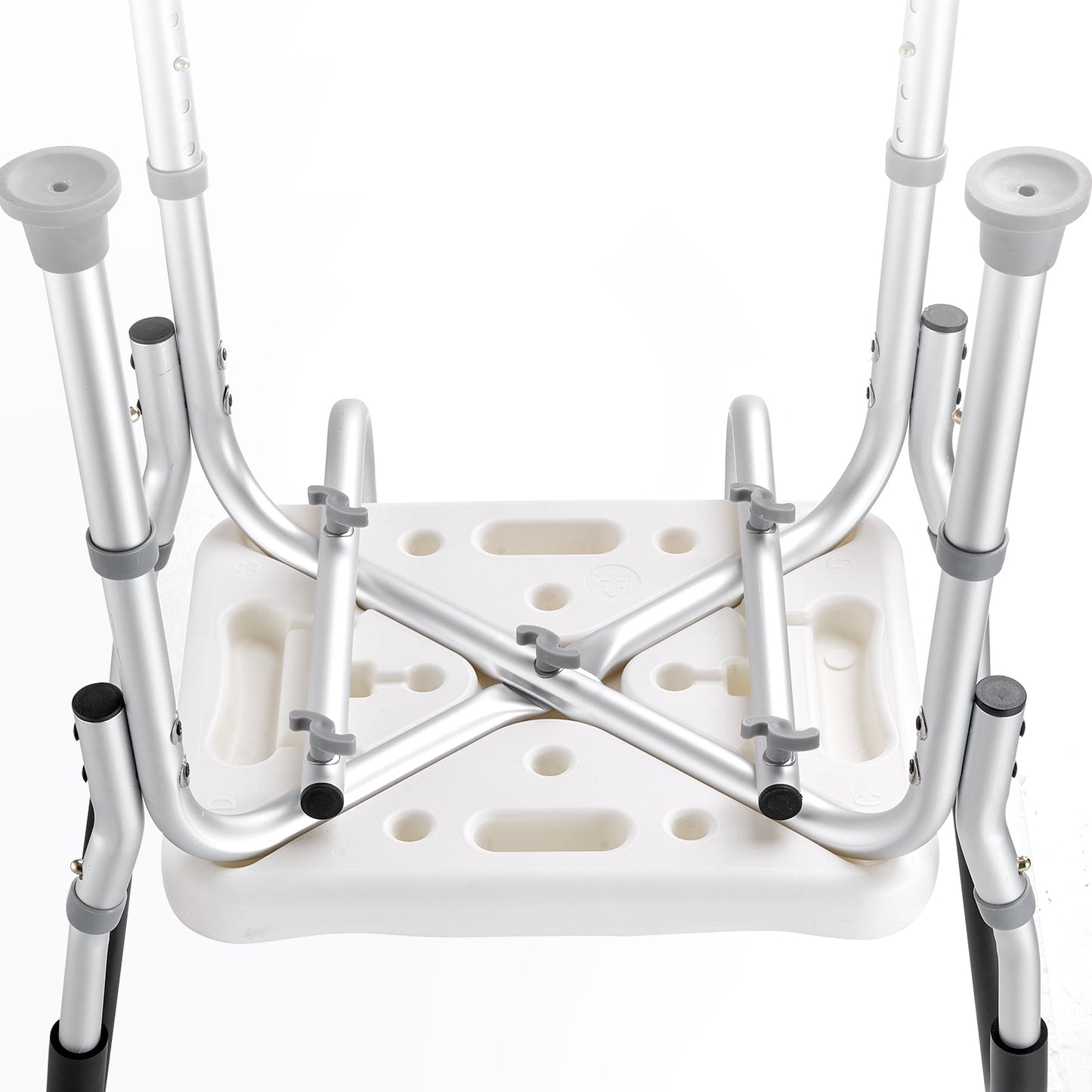 Shower Chair with Backrest Aluminum Adjustable Height Non-Slip 350 LB