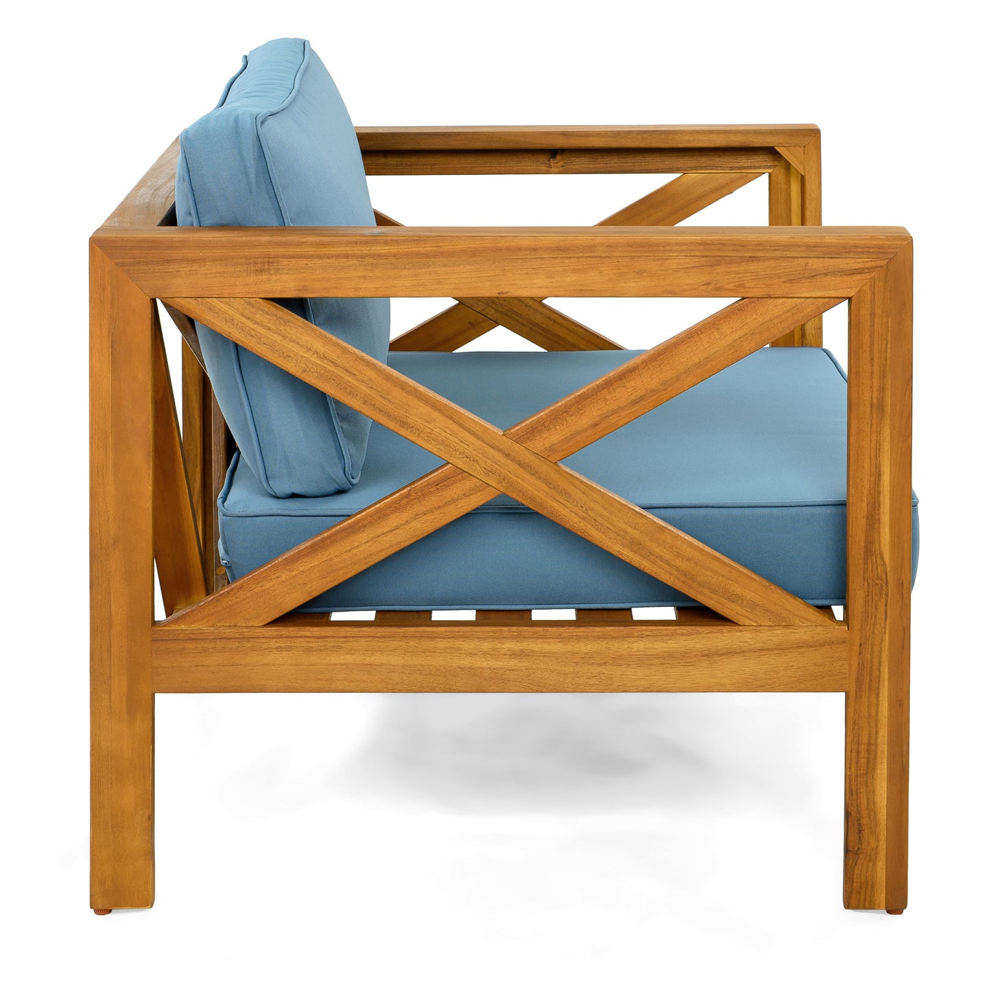 Outdoor Conversation Set Acacia Wood 3 Piece Club Chairs