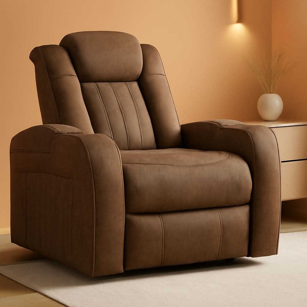 Wolfridge Dark Brown Power Recliner With USB Ports
