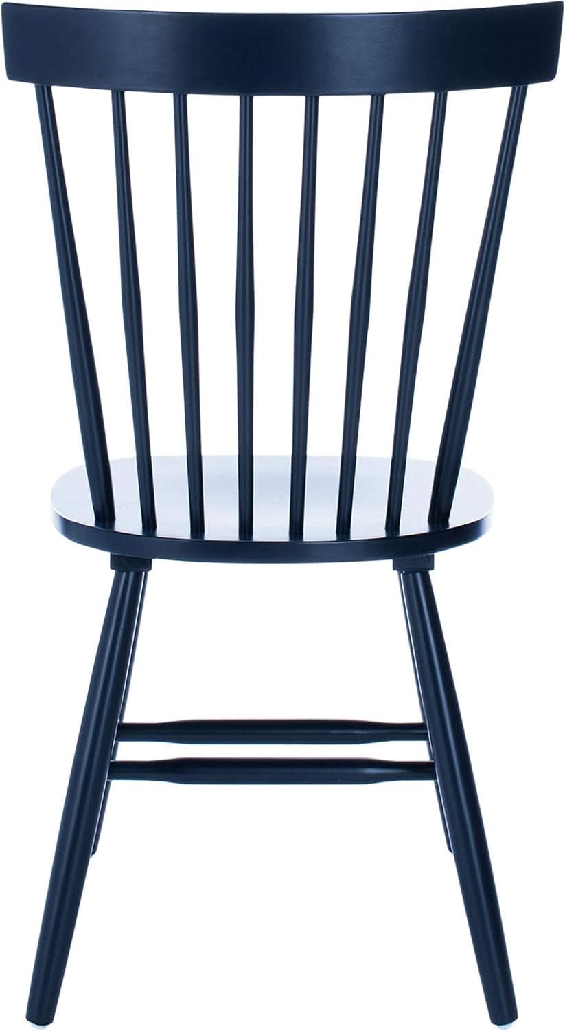 Navy Blue Windsor Spindle Solid Wood Dining Chair Set Of 2