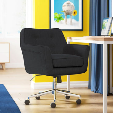 Mid Century Memory Foam Office Chair In Charcoal Gray