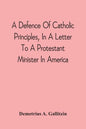 A Defence Of Catholic Principles, In A Letter To A Protestant Minister In America - Paperback