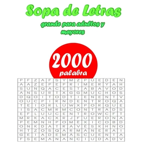 Sopa de letras grande para adultos y mayores: Ejercicios memoria, regalos para personas mayores - Paperback