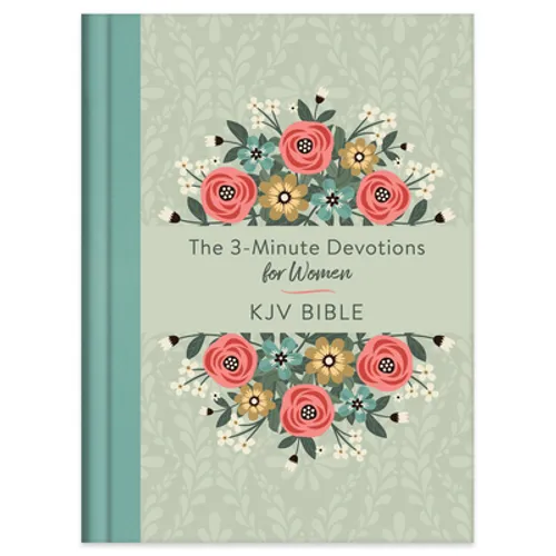 The 3-Minute Devotions for Women KJV Bible [Mint Bouquet] - Hardcover