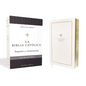 Biblia Católica, Regalos Y Ceremonias, Piel Reciclada, Blanco, Comfort Print - Leather