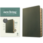 NLT Personal Size Giant Print Bible, Filament Enabled (Genuine Leather, Olive Green, Indexed, Red Letter) - Leather