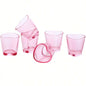 6Pcs Heart Shaped Shot Acrylic Material Set Mini Shot Glasses Tequila Heart Cup For Whiskey Party