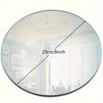 6PCS Acrylic Round Mirrors For Centerpieces Circle Mirrors Candle Plates For Wall Wedding Table Centerpieces Round Mirror Tray