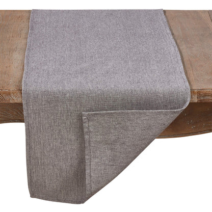 Fennco Styles Decorative Classic Solid Grey 100% Cotton Table Runner