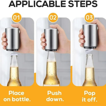 Automatic Stainless Steel Bottle Opener – Beer, Soda & Red Wine Cap Opener for Bar & Kitchen