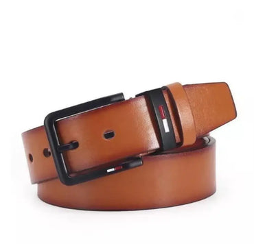 Men's PU Leather Belt with Alloy Square Pin Buckle - 47.2in (120cm) x 1.5in (3.8cm) | Business & Casual Waist Belt - Black Coffee Brown