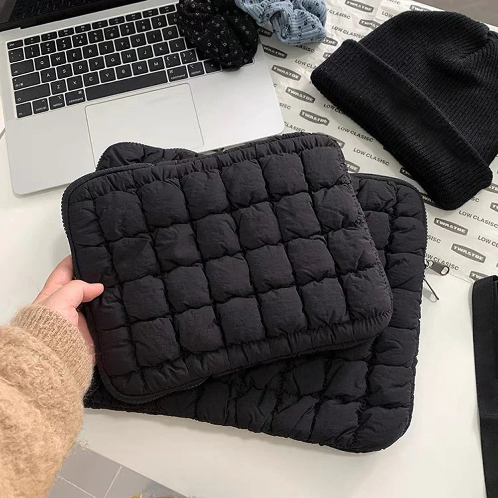 Puffy Quilted Laptop Sleeve for Women 13–16 Inch & Tablet Pouch