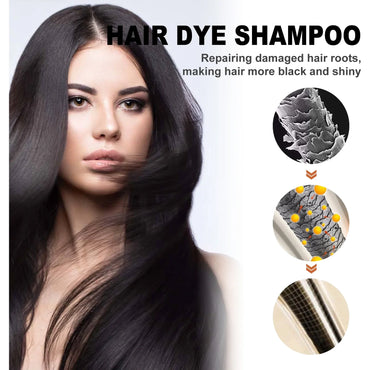 EELHOE Brown Hair Dyeing Shampoo Lasting Coloring Deeply Nourishing Reduce Breakage Promote Scalp Health Hair Dyeing Shampoo