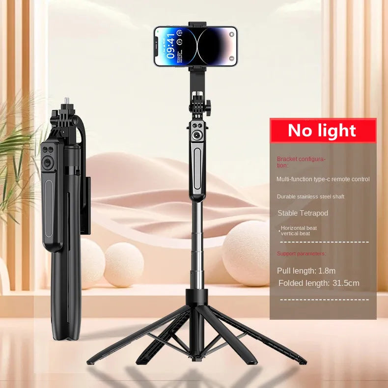 Roreta Selfie Stick Tripod Extendable Wireless Bluetooth Remote Portable Smartphone Stand Mount With light For iOS Android Phone