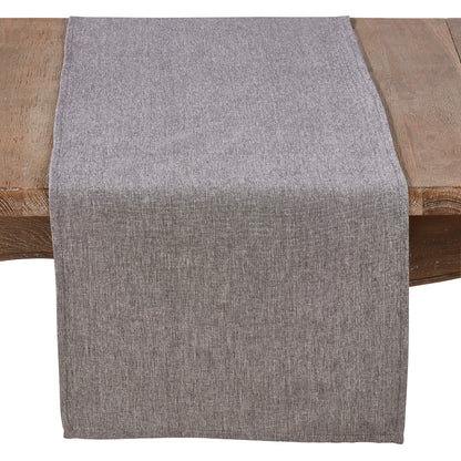 Fennco Styles Decorative Classic Solid Grey 100% Cotton Table Runner