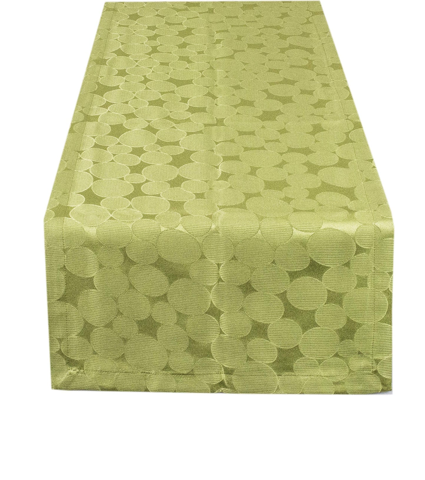 Fennco Styles Odette Jacquard Circle Design Table Runner (16"X72", Apple)