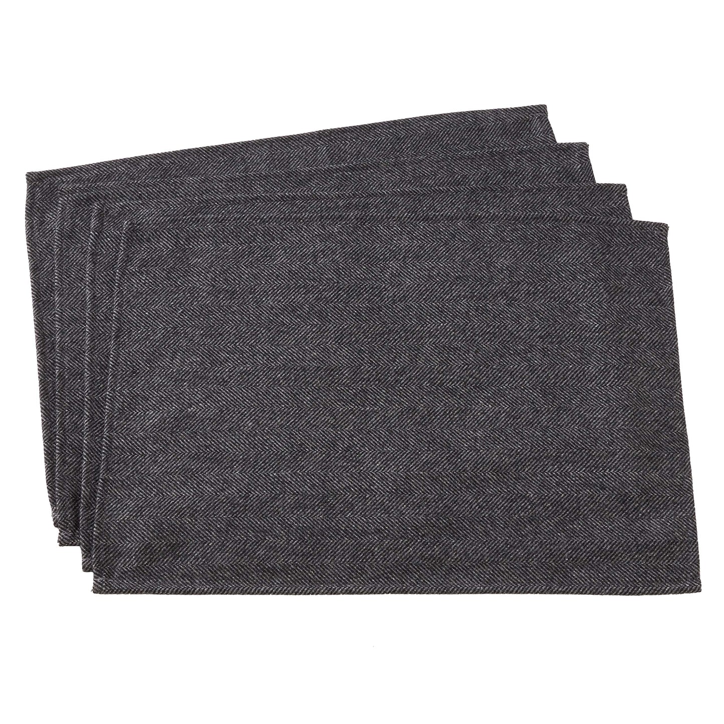 Fennco Styles Modern Black Tweed Design Wool and Poly Blend Table Runner