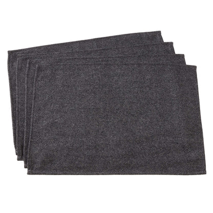 Fennco Styles Modern Black Tweed Design Wool and Poly Blend Table Runner