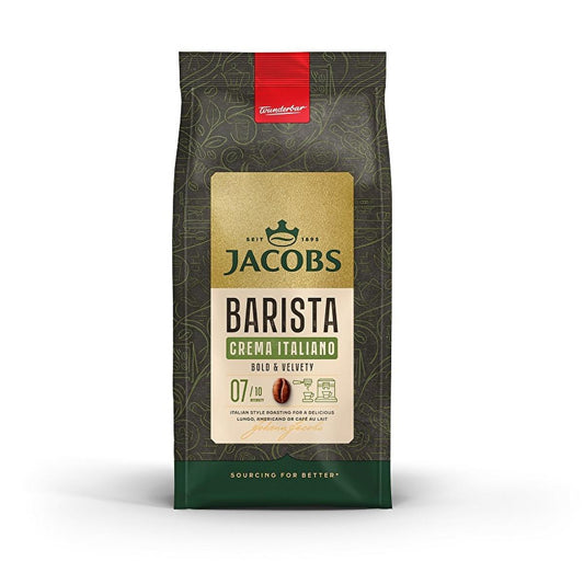 Jacobs Italian Roast Coffee Beans - Crema Italiano 1000g - Rich & Intense Flavor for Latte, Americano & More