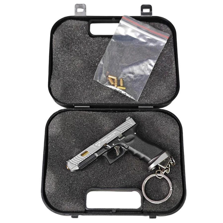 G34-Style Mini Pistol Keychain Fidget Toy, Non-Firing Alloy Replica