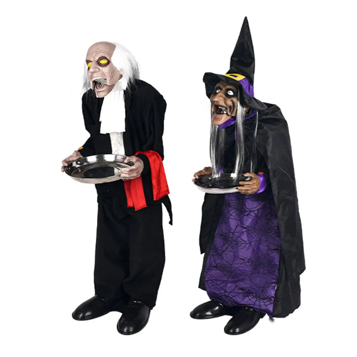 Interactive Halloween Butler Prop with Glowing Eyes