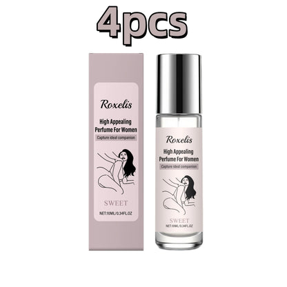Roxelis Women's Roll-On Perfume 10ml - Alcohol-Free, Natural Aromatic Fragrance, Ball-Tip Applicator - Single, 4-Pack & 10-Pack