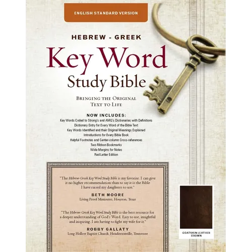 The Hebrew-Greek Key Word Study Bible: ESV Edition, Brown Genuine Goat Leather - Leather