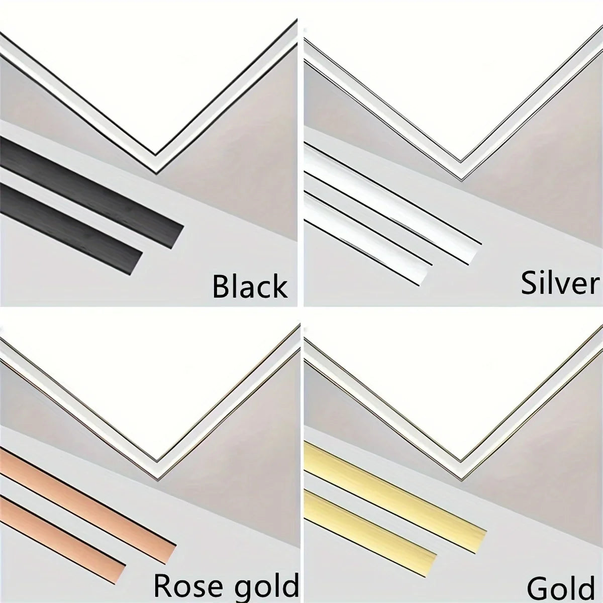 1pc 5M Self-Adhesive 1.1CM PVC Decoration Line Tile Gap Stickers - Waterproof Edge Strips Tape for Wall Decor Frame Decoration