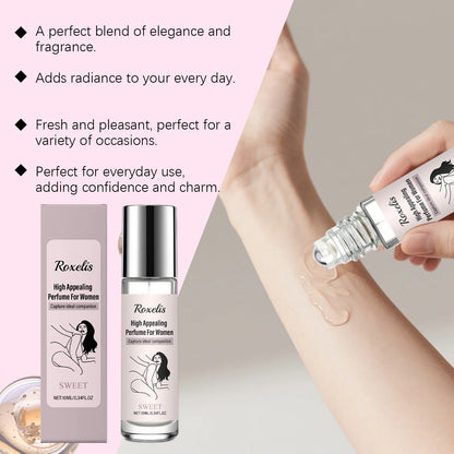 Roxelis Women's Roll-On Perfume 10ml - Alcohol-Free, Natural Aromatic Fragrance, Ball-Tip Applicator - Single, 4-Pack & 10-Pack
