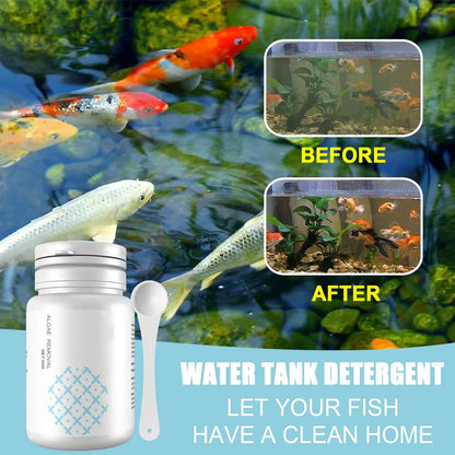 Aquarium Algae Tablets 50-Pack with Spoon, Fish Tank Algaecide Moss & Odor Remover Water Purifier