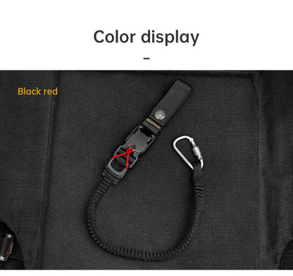 Func. tool rope, equip. tools, phone anti-loss hooks, bag & pant dec. ropes