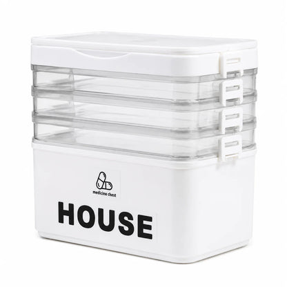 Multi-Tier First Aid and Small-Item Storage Box, 2 to 5 Layers