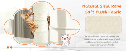 JHK 54-Inch Multi-Level Cat Tree with Sisal Scratch Posts