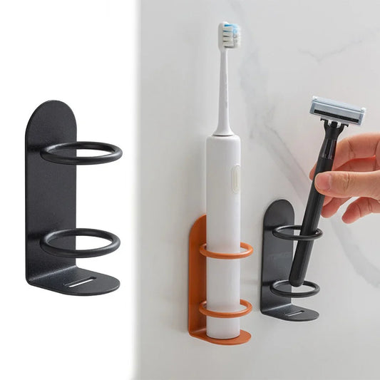 Wall-Mounted Punch-Free Electric Toothbrush & Razor Holder – Bathroom Storage Shelf Organizer