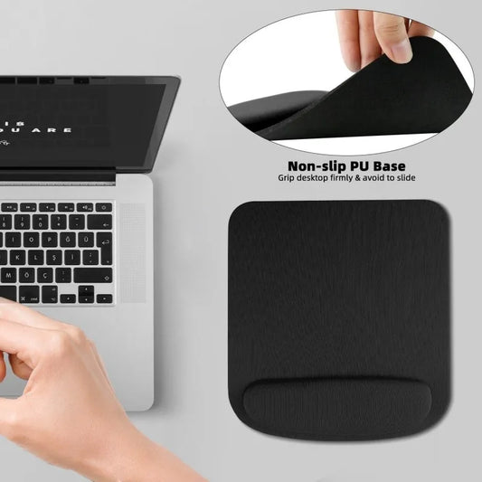 Ergonomic Gel Wrist Mouse Pad for Office & Gaming — Non-Slip Base, 9.1×8.3×0.12 in (23×21×0.3 cm)