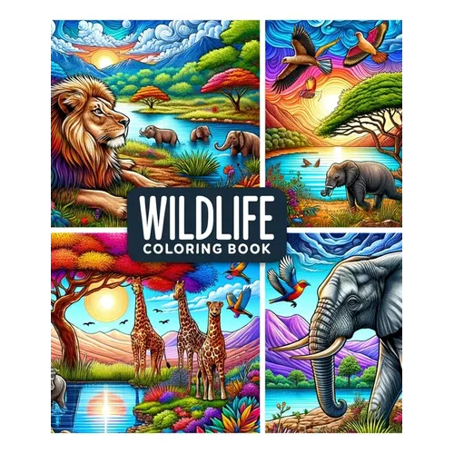 Wildlife coloring book: Amazing Wild Animals Grayscale.colouring For Adult - Paperback