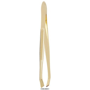 Eklips Metal Tweezers - Slanted Tip for Precise Hair Removal & Eyebrow Shaping | Durable Stainless Steel, Ergonomic Design